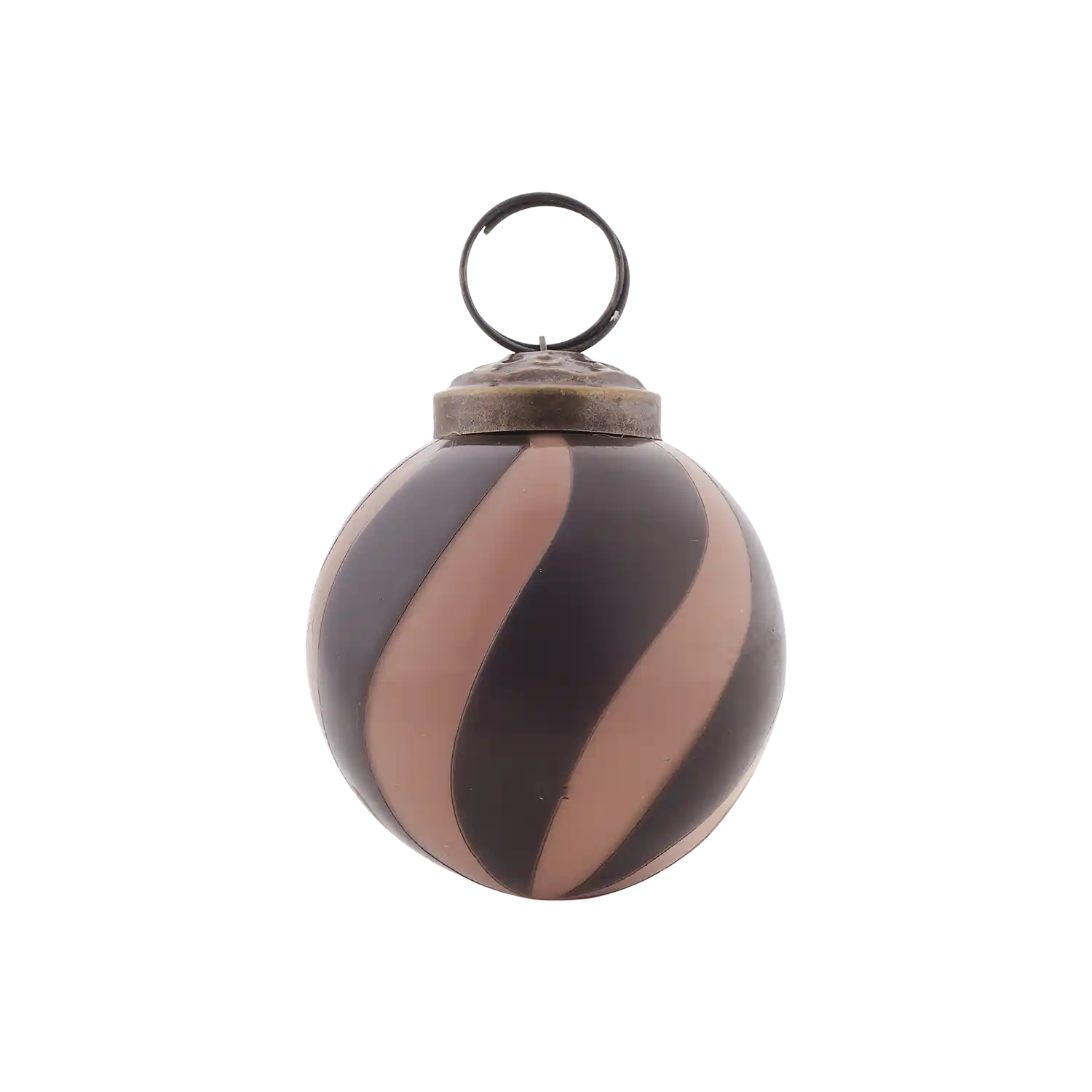 CIRCUS Weihnachtsbaum Dekoration aus Glas, Beige/Olive, Ø5×H7,5 cm