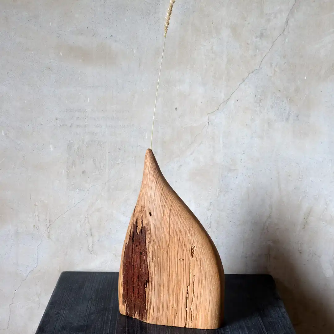 Vase_Trockenblumen_Alteiche_klein_unikat_Vase_Holz