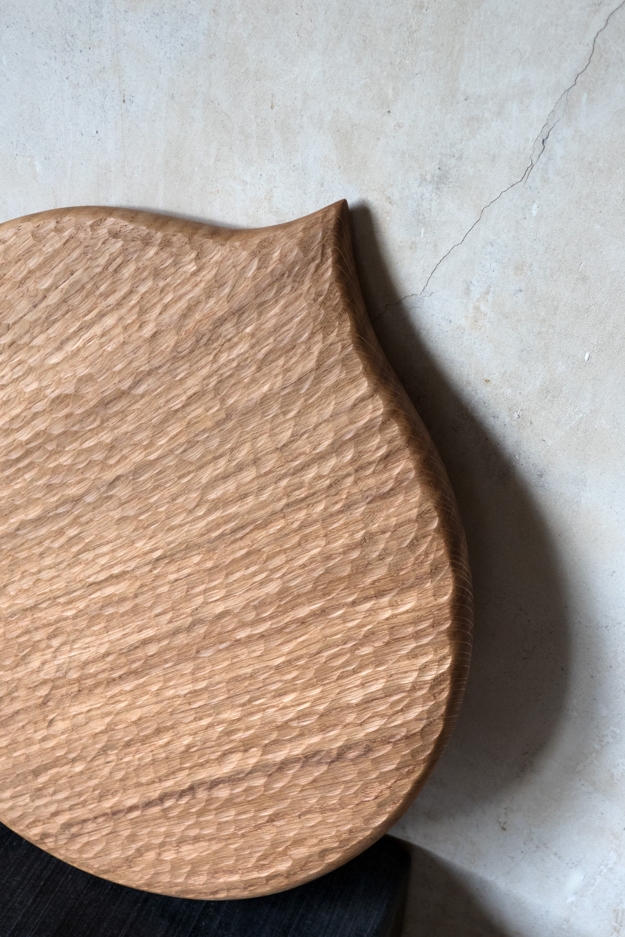 Rundes Holz Servierbrett Eiche