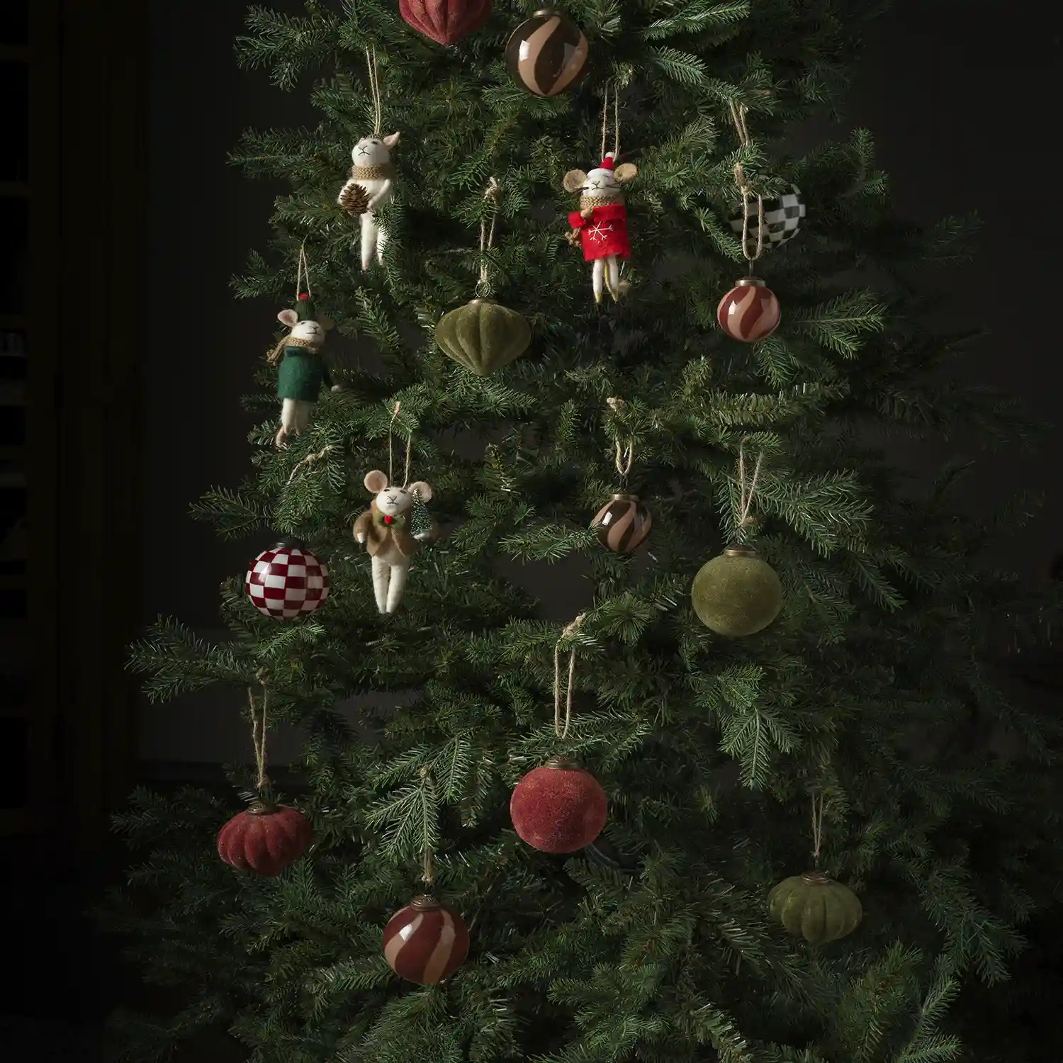 NOVELLA Weihnachtsmaus aus Wolle, Beige, B5×H13 cm