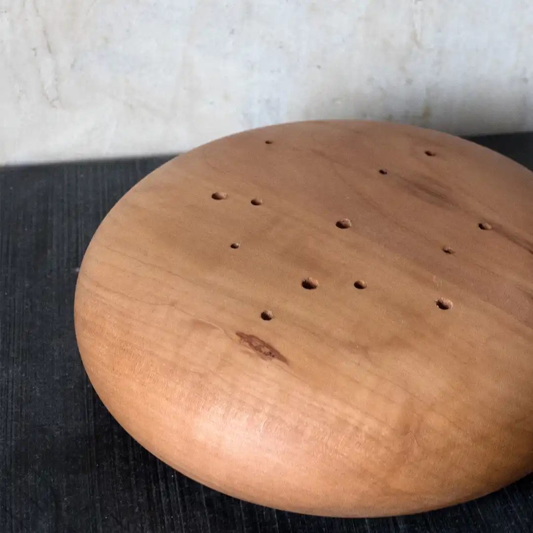 Trockenblumenstnder_Holzdeko_Geschenkideen_Holz_Holzvase_Trockenblumen_Vase_gross_Birnenholz_rund_Geschenk